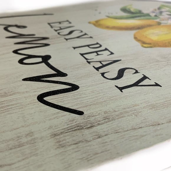 Lemon Decorative Pedestal Freestanding Sign Plaque Script Phrase Wood Metal - Picture 7 of 14